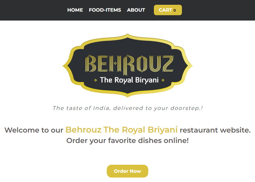 Behrouz restaurant website